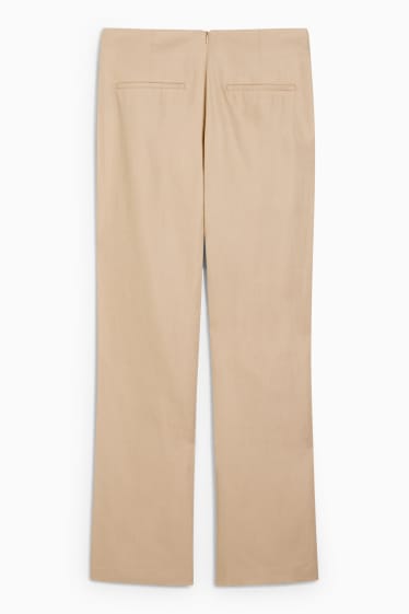 Dona - Pantalons de tela - high waist - wide leg - beix clar