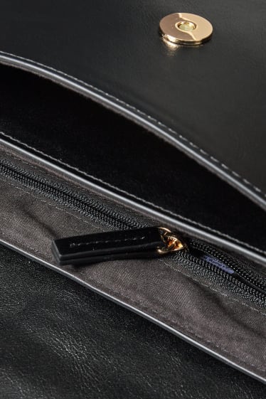 Women - Shoulder bag - faux leather - black