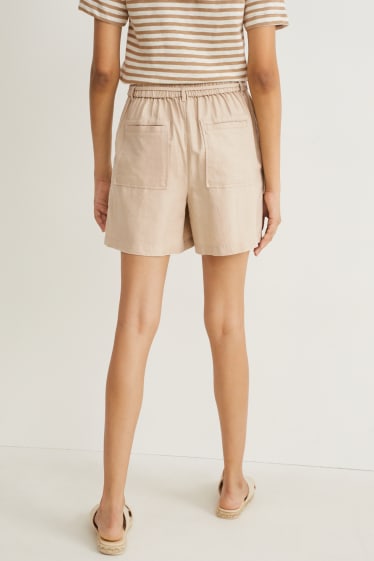 Donna - Shorts - vita alta - beige chiaro