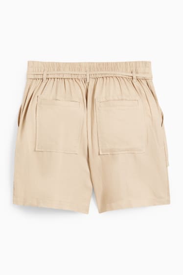 Dona - Pantalons curts - high waist - beix clar