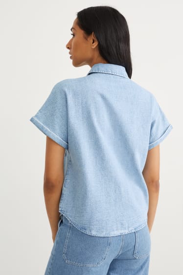 Damen - Jeansbluse - helljeansblau