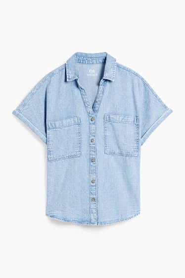 Damen - Jeansbluse - helljeansblau