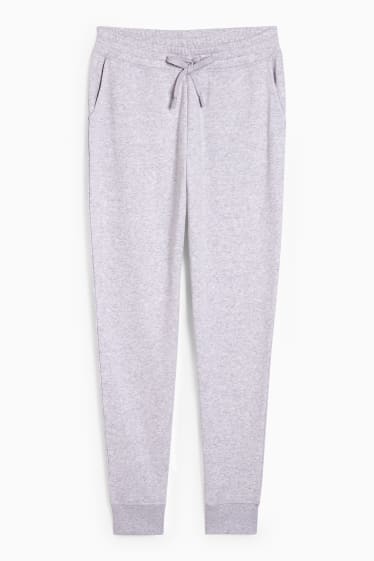 Dames - Basic joggingbroek - licht grijs-mix