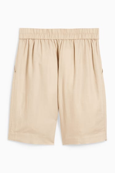 Donna - Bermuda - vita alta - beige chiaro