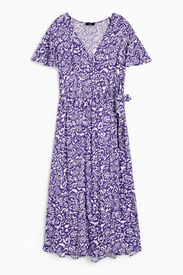 Femmes - Robe portefeuille - à motif - violet