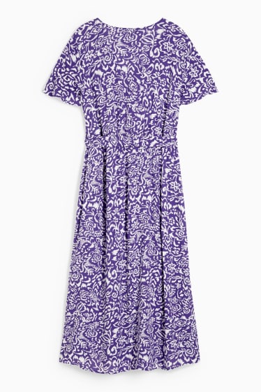 Dámské - Zavinovací šaty - se vzorem - fialová