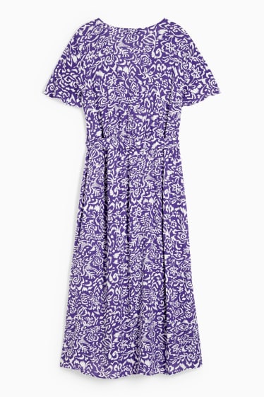 Mujer - Vestido cruzado - estampado - violeta