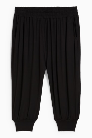 Women - Jersey trousers - mid-rise waist - comfort fit - black