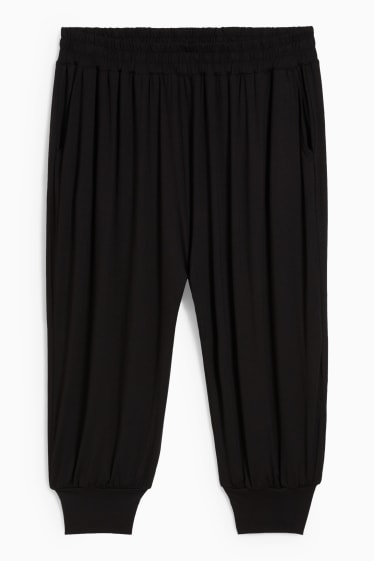 Dames - Jersey broek - mid waist - comfort fit - zwart