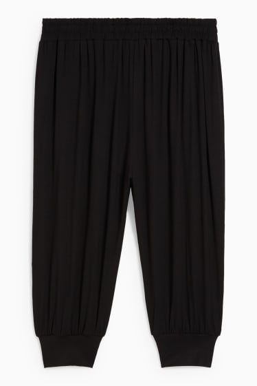 Women - Jersey trousers - mid-rise waist - comfort fit - black