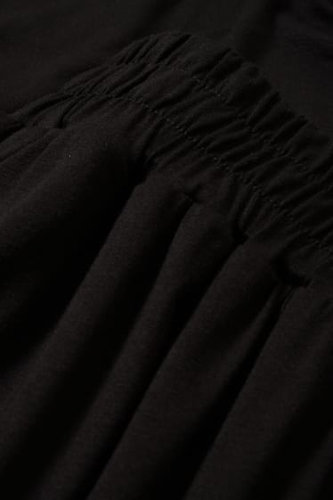 Dames - Jersey broek - mid waist - comfort fit - zwart