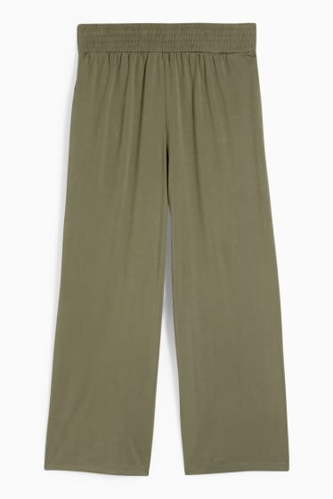 Femmes - Pantalon en jersey - wide leg - vert foncé