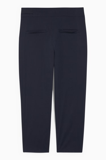 Dona - Pantalons de tela - high waist - tapered fit - blau fosc