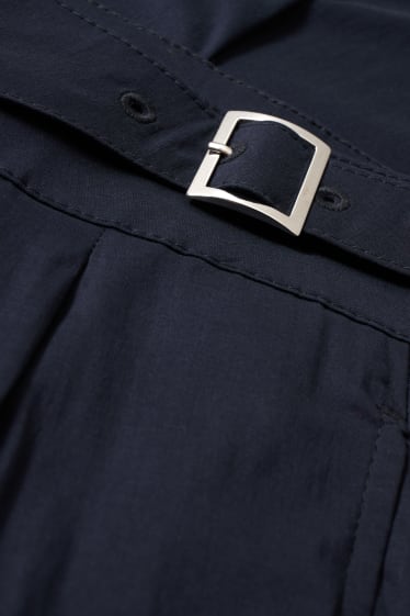 Dona - Pantalons de tela - high waist - tapered fit - blau fosc
