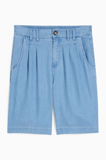 Damen - Bermudas - High Waist - helljeansblau