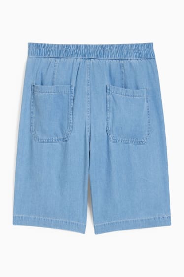 Donna - Bermuda - vita alta - jeans azzurro