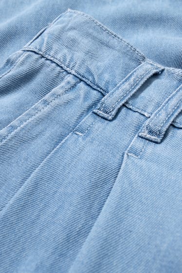 Donna - Bermuda - vita alta - jeans azzurro