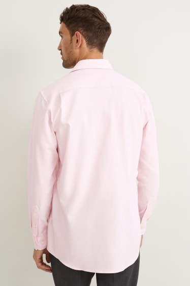 Pánské - Košile - regular fit - cutaway - snadné žehlení - růžová