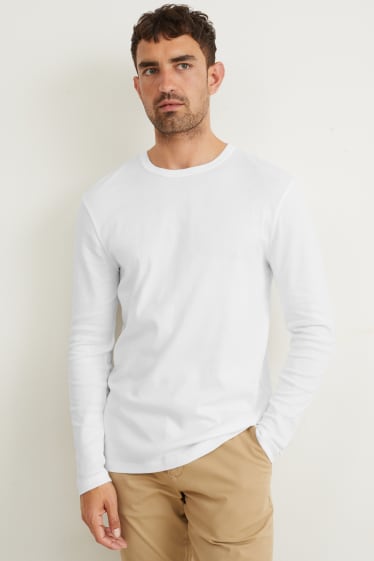 Herren - Langarmshirt - weiß