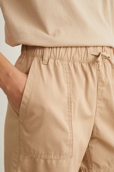 Women - Shorts - high waist - beige