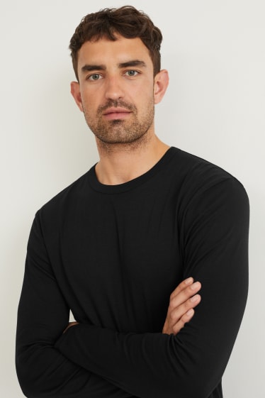 Herren - Langarmshirt - schwarz