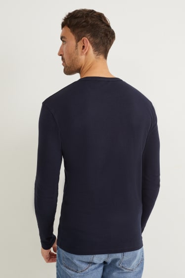 Men - Long sleeve top - dark blue