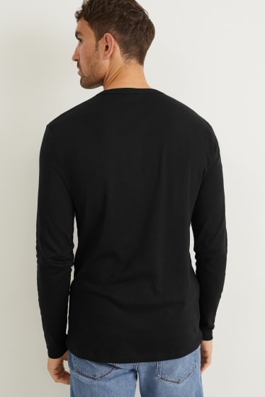 Herren - Langarmshirt - schwarz