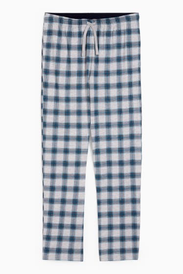 Men - Pyjama bottoms - check - light gray
