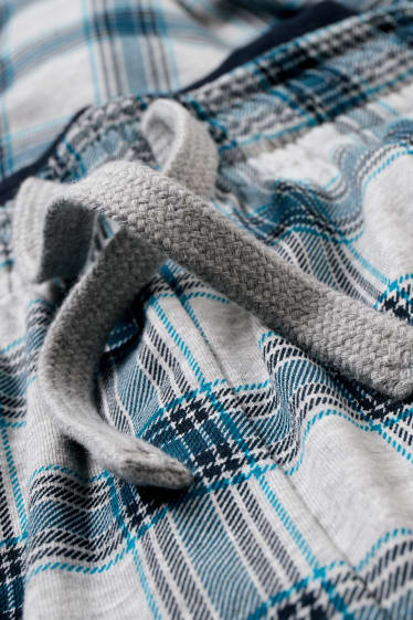 Men - Pyjama bottoms - check - light gray