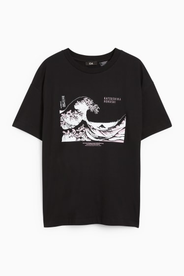 Femmes - T-shirt - Katsushika Hokusai - noir