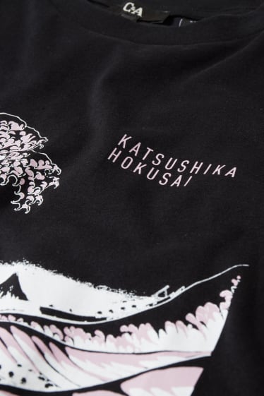 Femmes - T-shirt - Katsushika Hokusai - noir