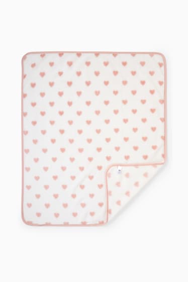 Bébés filles - Couverture en polaire pour bébé - à motif - 100 x 80 cm - blanc crème