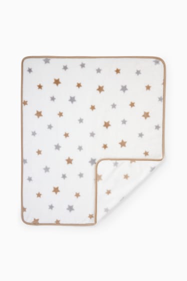 Unisexe - Couverture en polaire pour bébé - à motif - blanc crème