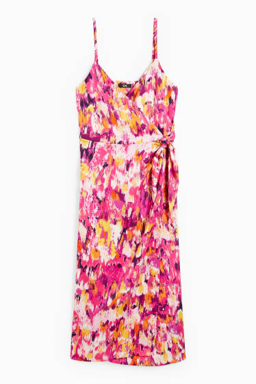 Women - Wrap dress - patterned - pink