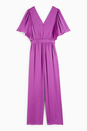 Damen - Satin-Jumpsuit - lila