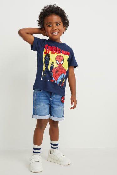 Enfants garçons - Spider-Man - bermuda en jean - jean bleu clair