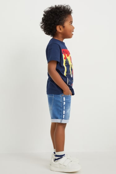 Children - Spider-Man - denim Bermuda shorts - denim-light blue