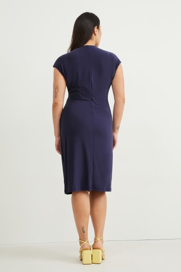 Damen - Wickelkleid - dunkelblau