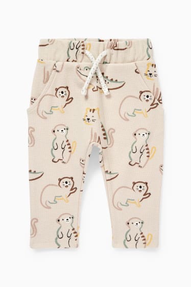 Baby Jungen - Baby-Jogginghose - gemustert - beige