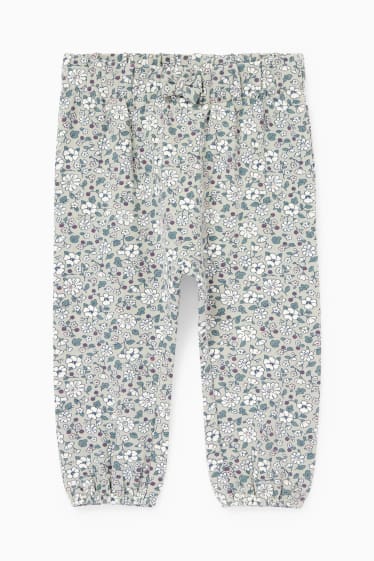 Bébés - Pantalon de jogging pour bébé - à fleurs - gris