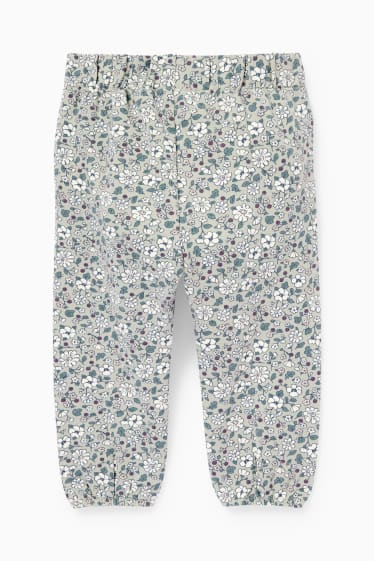 Bébés - Pantalon de jogging pour bébé - à fleurs - gris