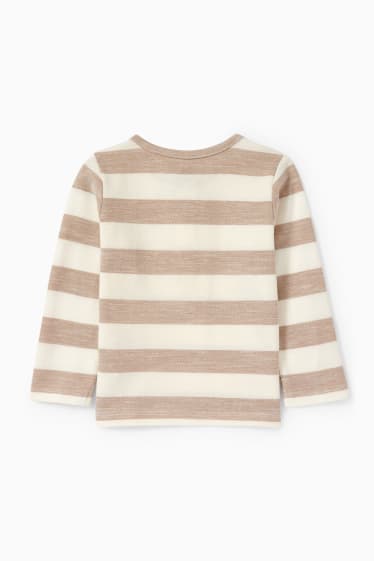 Baby Jungen - Baby-Langarmshirt - gestreift - beige