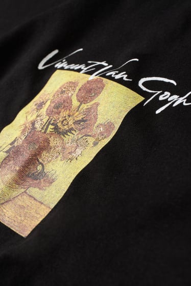 Kobiety - T-Shirt - Słoneczniki Vincenta van Gogha - czarny
