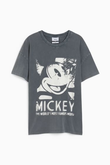 Women - CLOCKHOUSE - oversized T-shirt - Mickey Mouse - dark gray
