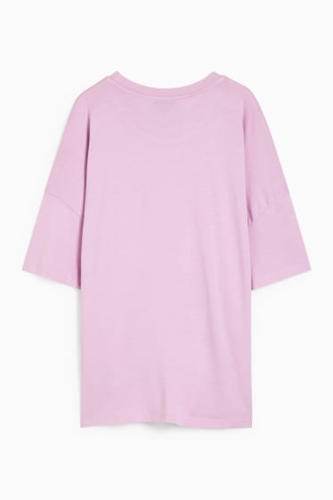 Damen - T-Shirt mit Ketten-Applikation - hellviolett