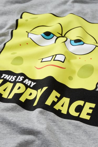 Mężczyźni - T-shirt - SpongeBob Kanciastoporty - szary-melanż