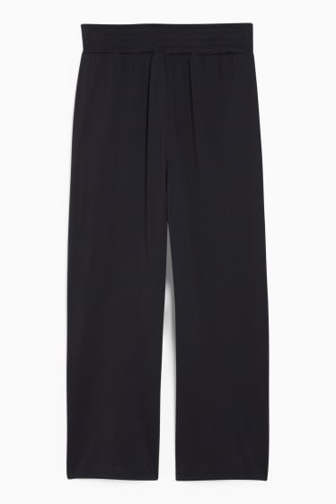 Damen - Jersey-Hose - Wide Leg - dunkelgrau