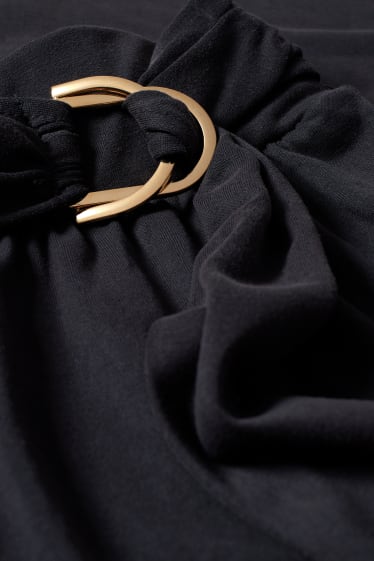Damen - Jersey-Hose - Wide Leg - dunkelgrau