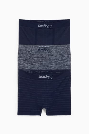 Uomo - Confezione da 3 - boxer aderenti - senza cuciture - blu scuro