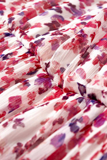 Dames - Jurk van chiffon - gebloemd - roze